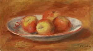 Stillleben mit vier Äpfeln auf einem Teller, 1914